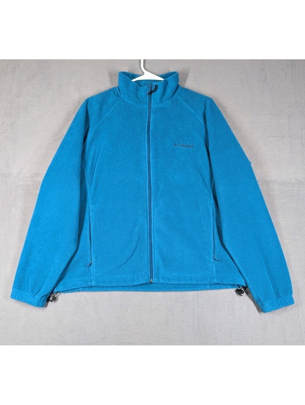 Columbia Womens XL Blue Full Zip Fleece Jacket Outdoor Hiking Lightweight Cozy